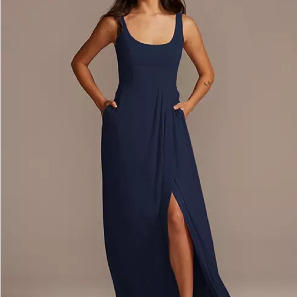 David’s Bridal Chiffon Tank Scoop-neck Bridesmaid Dress, Formal, Wedding, Prom